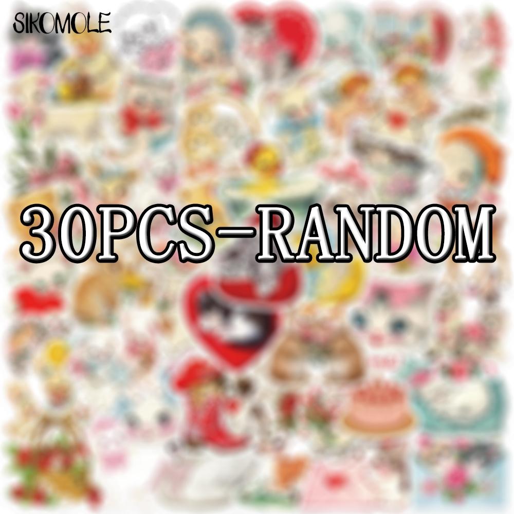 10 30 50Pcs Cartoon Vintage Animals Clipart Stickers Aesthetic Diy Kid Suitcase Skateboard Laptop Luggage Graffiti Sticker Decal