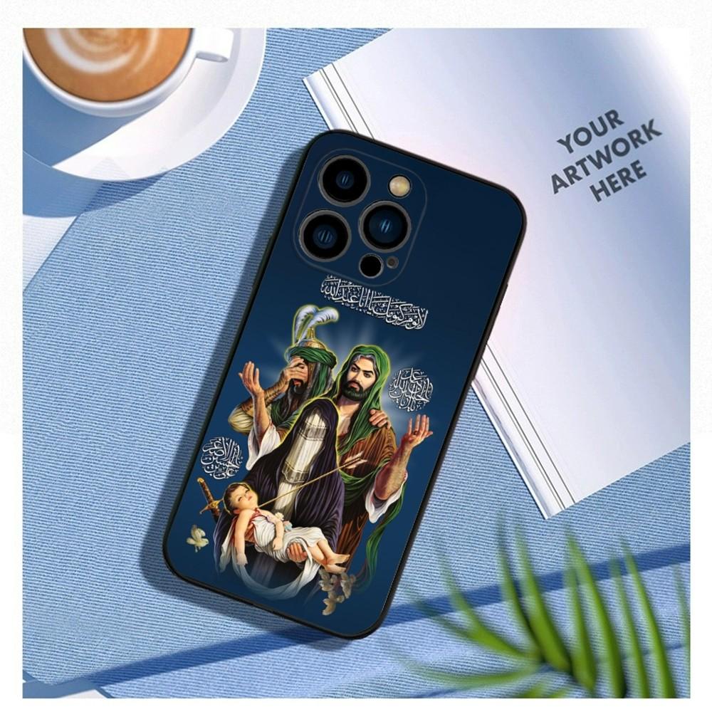 Imam Hussain Shia Ali Phone Case For iPhone15,14,13,12 Mini 11 Pro XR,X,XS,MAX 7,8 Plus Silicone Cover Soft Black