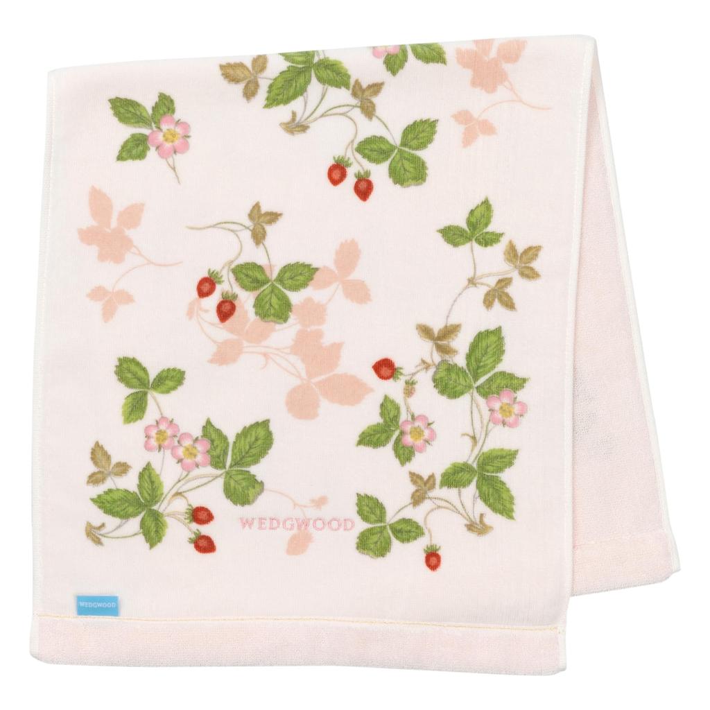 Nishikawa Imabari Face Wedgwood Wild Made in TT23165601 Towel, 34x75cm, Washable, 100% Cotton, Strawberry, Soft, Japan, Pink,