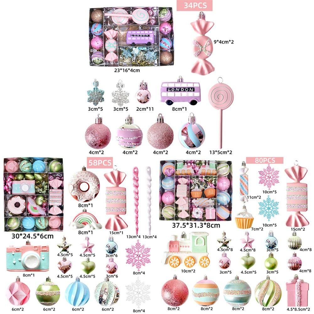 Plastic Painted Christmas Balls Pendant Xmas Tree Pendants  Merry Christmas Decoration