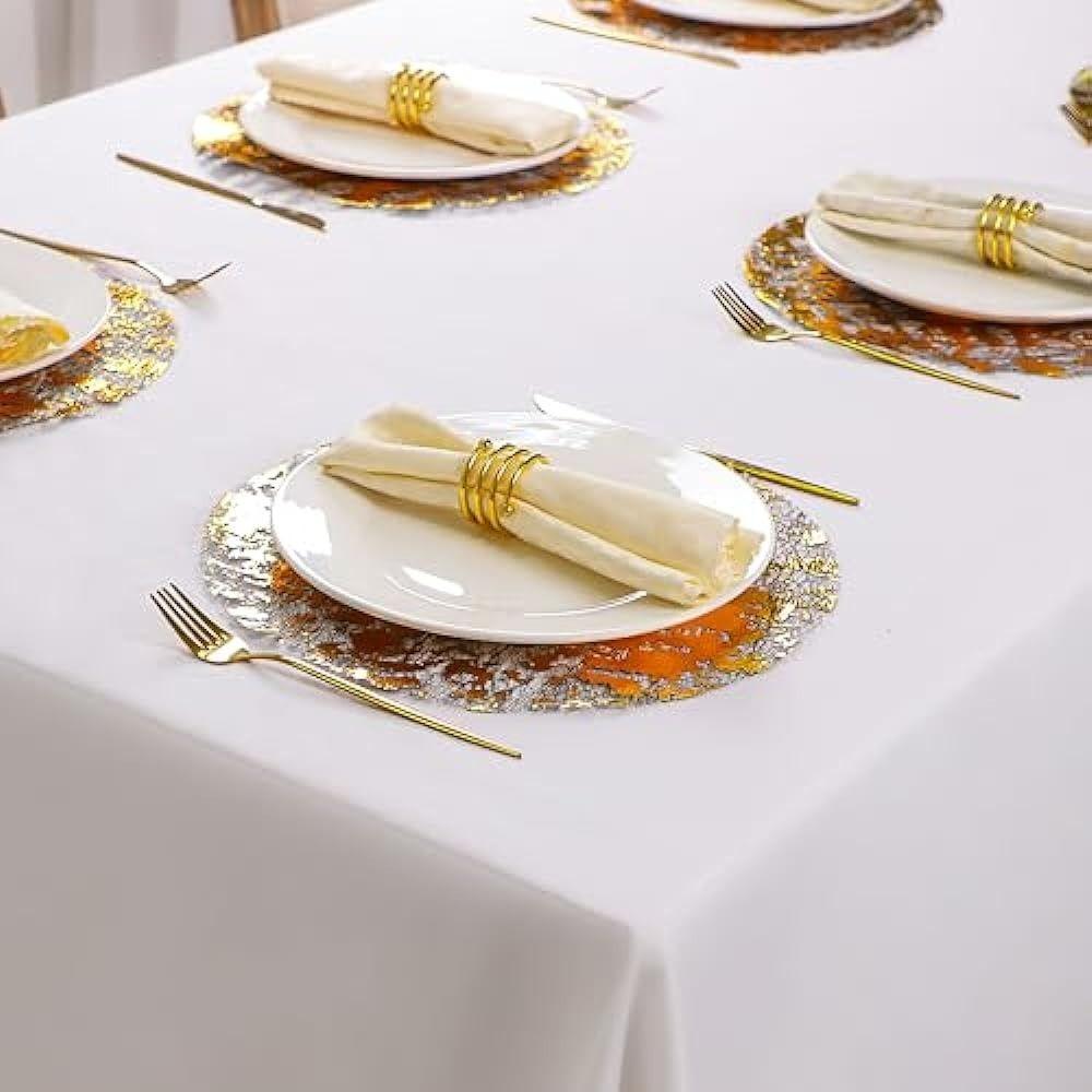10pcs 13 Inch Gold Thin Mesh Place Mats Disposable Table Mats Gold Placemats  Valentine