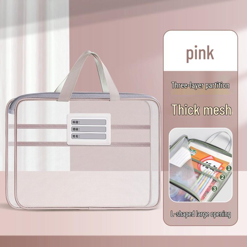 Best-Selling Transparent Student Mesh Handbag with L-Shaped Zipper