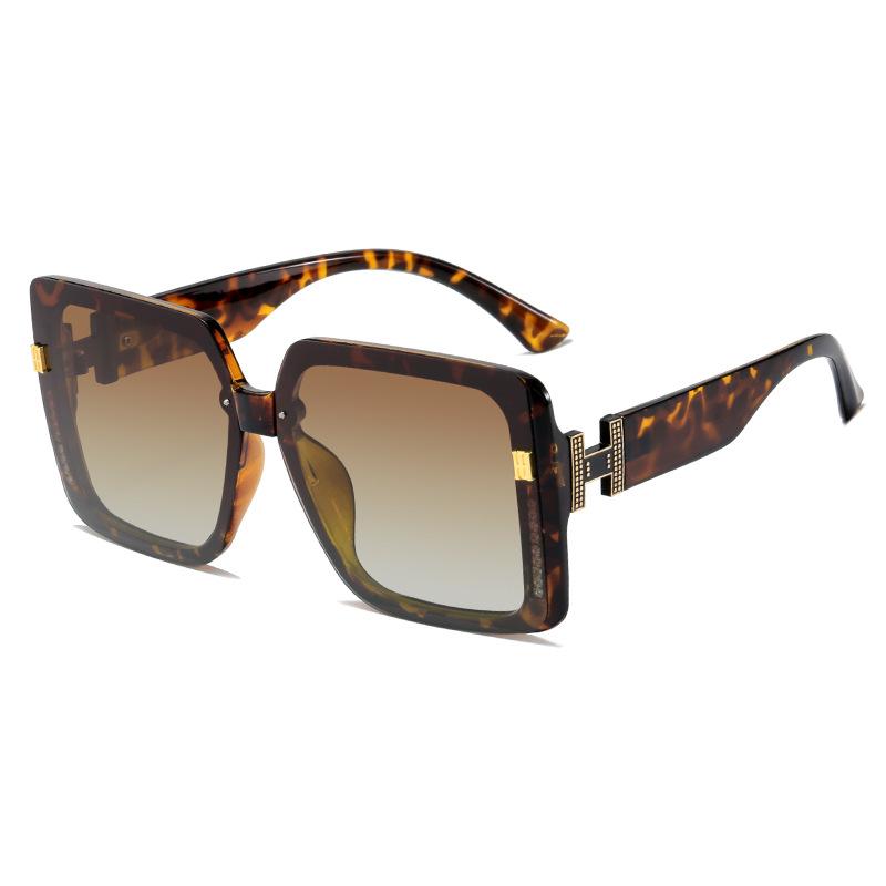 High Definition Polarized Sunglasses Fashion High Sense Large Frame Glasses Square Sunglasses 9136