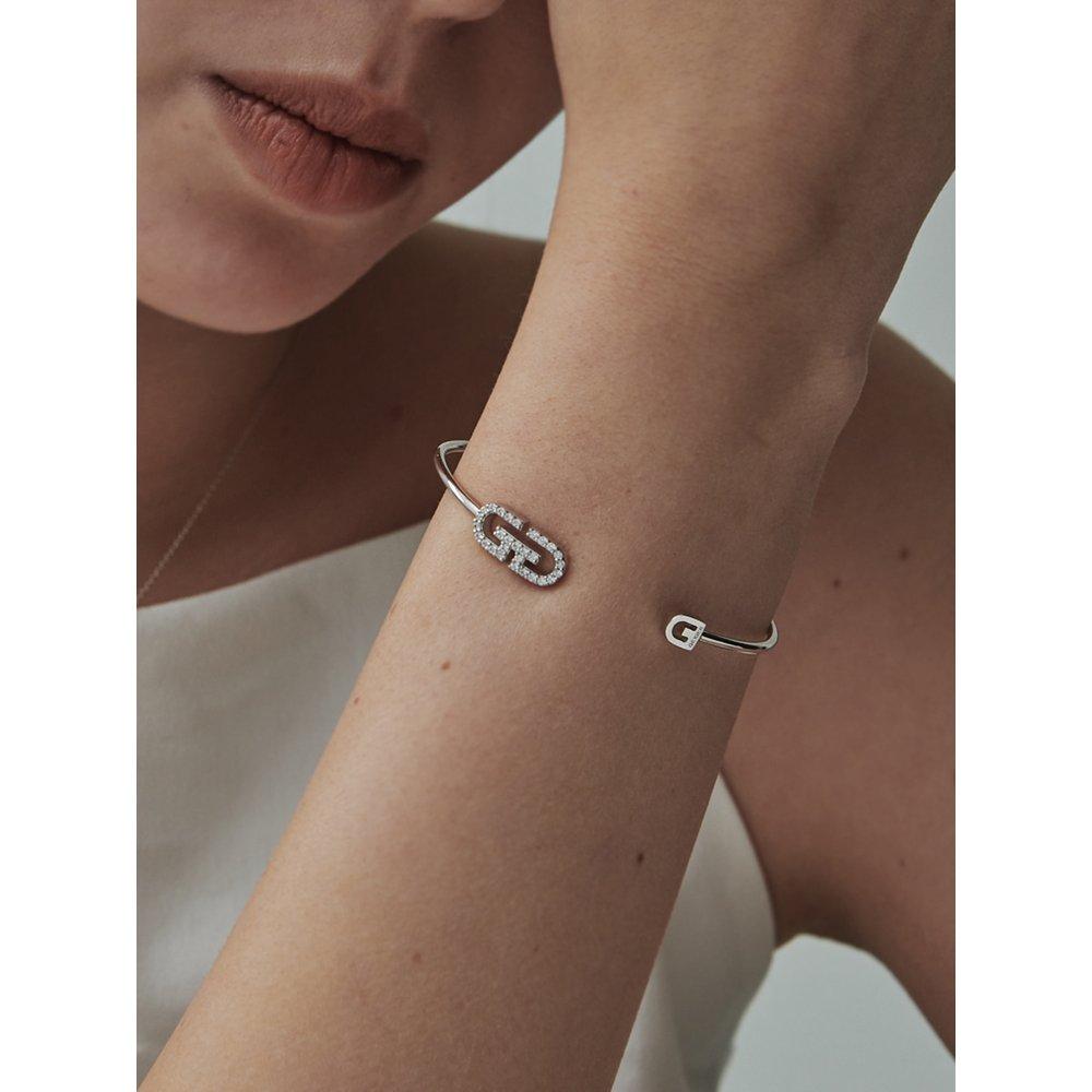 Signature Cubic Simple Bangle Silver Bracelet Gisvbb004