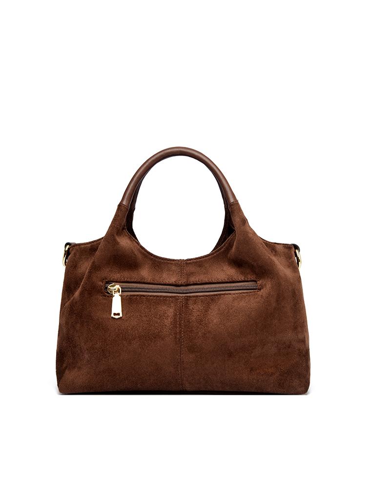 2025 New Large Capacity Suede Frosted Women's Handbag Retro Mom Bag Single Shoulder Crossbag Casual Simple Top-Handle Tote