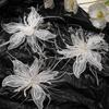 Feather Pearl 3D Organza Flower Patch Twisted Wire Lace Studded Patch Multi-layer Crystal Flower Applique Decorative