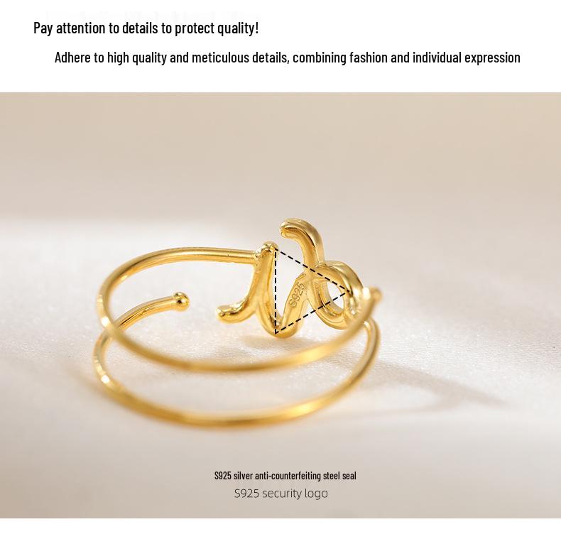 Banyan Tree S925 Silver Double-Layer Zodiac Ring: Elegant, Unisex, Trendy Index Finger Accessory