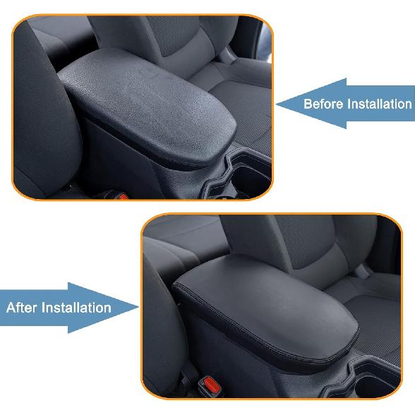 JDMCAR Center Console Armrest Cover For 2025 Toyota RAV4 Accessories 2024      Leather Middle Console Lid Cover Pad Protector Elbow Arm Rest Covering