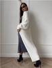 Women's Fluffy Faux Mink Knit Cardigan Coat - White, Autumn/Winter Loose Fit