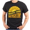Groovy Retro Create Your Sunshine Saying Womens or Mens Crewneck T Shirt Tee