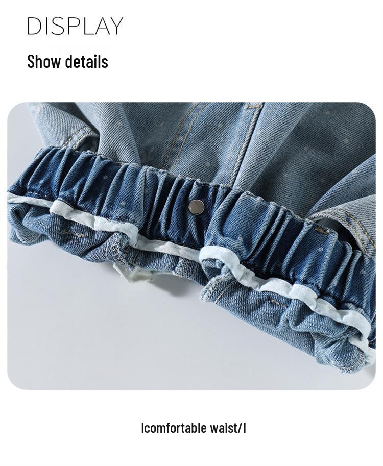 Meisjes Lente 2026 Wijde Pijp Jeans met Strik