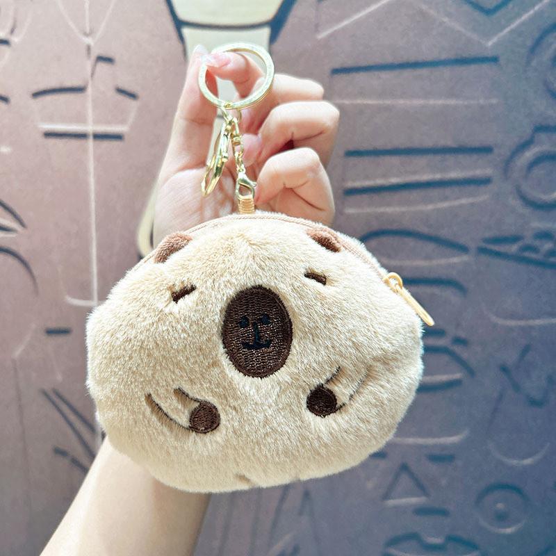 Keychain Plush Capybara Character Keyring Sparkling Children Animal Gift Doll