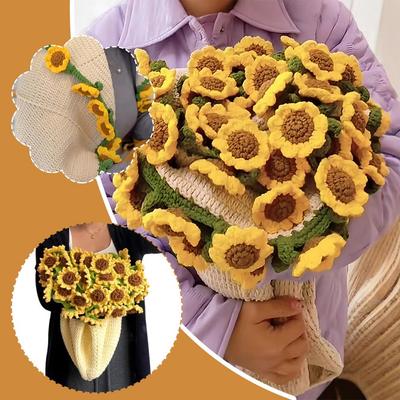 DIY Flower Bouquet Blanket Crocheted Sunflower Blanket Product) Swaddle For Girlfriend Cover Bl A6M1