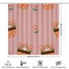 Adorable Animal Print Shower Curtain Pink Flower Decor Happy Bear Pattern Waterproof Fabric For Bathroom Decoration Home Improve