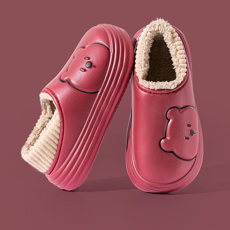 2024 Velvet-Lined Cotton Slippers: Waterproof, Warm, Couples' Design for Men & Women - Perfect for Autumn/Winter