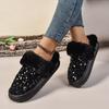 Fashion Winter Women Lining Snow Slippers Anti-slip Round Head Shoes Women Light Ankle Anti-slip Outdoor Fashion Slippers Slides Women