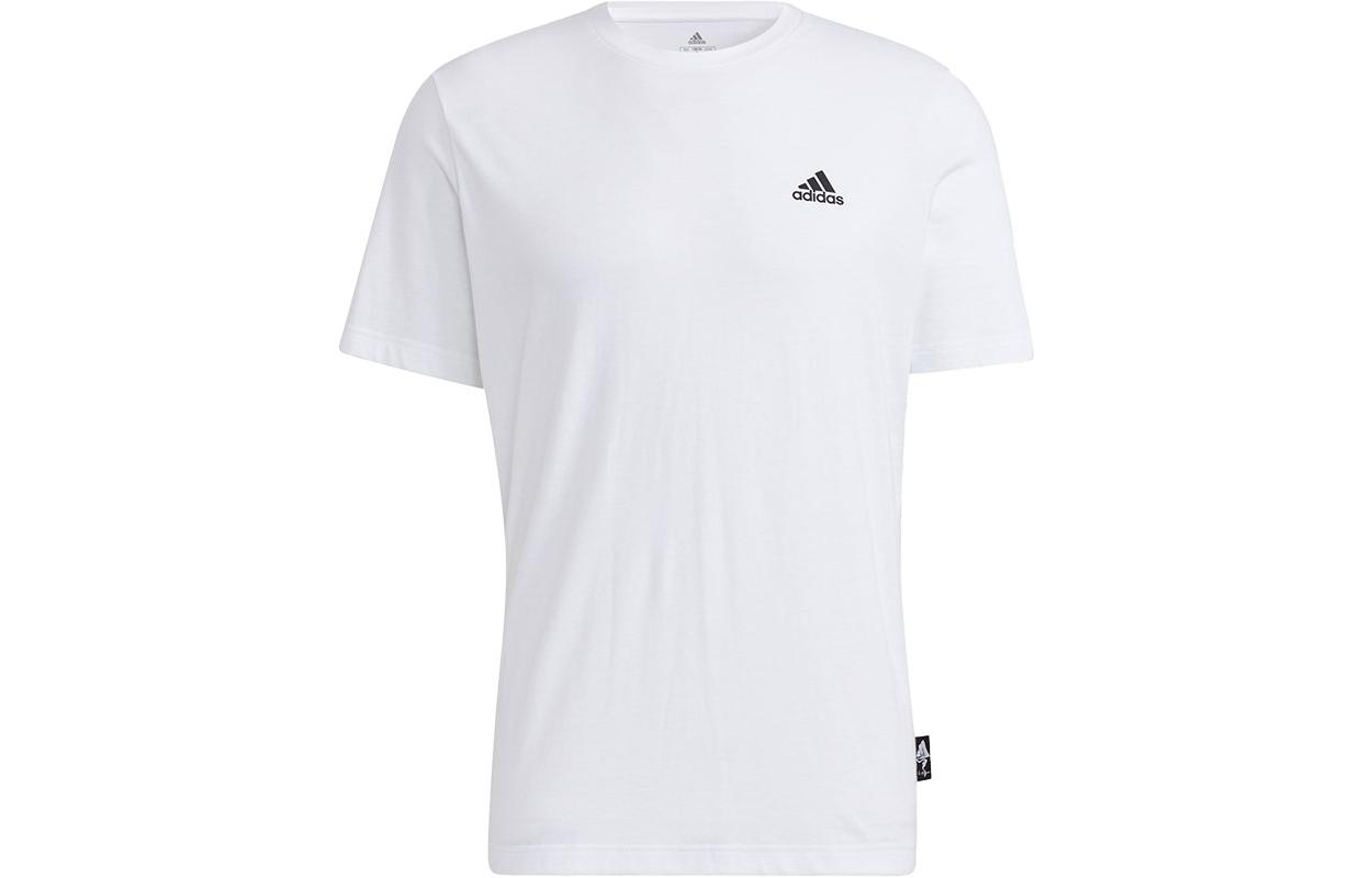Adidas T Shirts Unisex White Crew Neck Moderate Straight Fit H20797 S