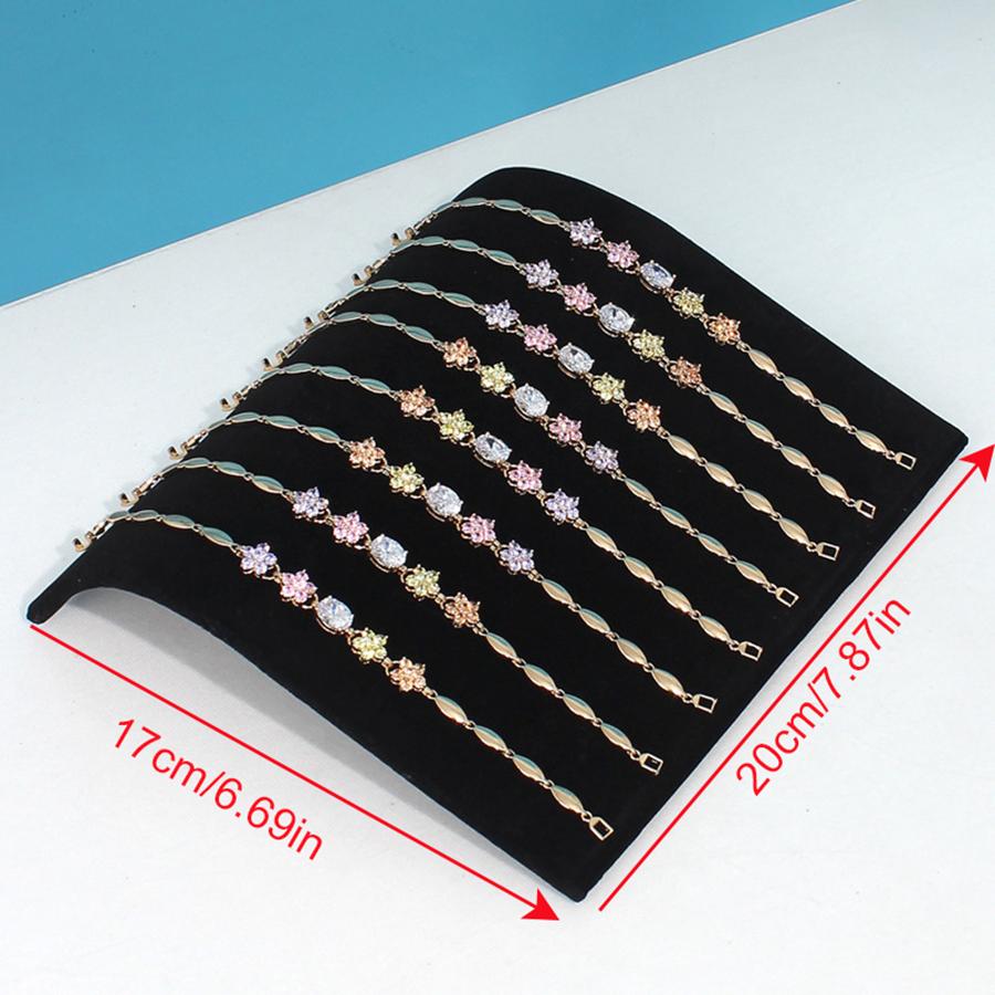 1PC, S-shaped Necklace Display Board, Color: Black, S-shaped Necklace Display Board Made of Iron and Velvet