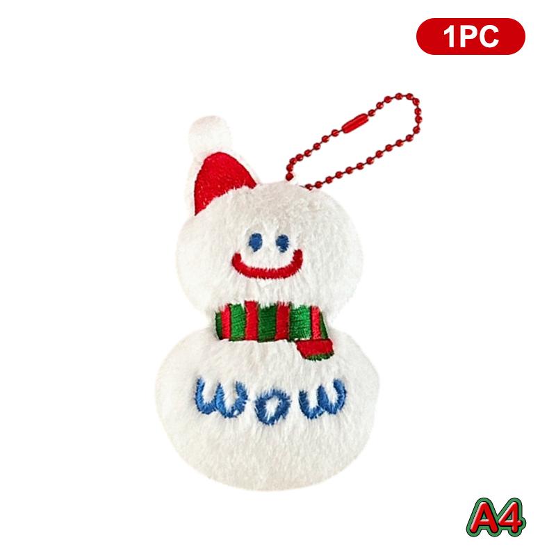 Kawaii Christmas Plush Keychain Christmas Tree Deer Hanging Ornaments Christmas Gift Schoolbag Keychain Bag Pendant Kids Gift