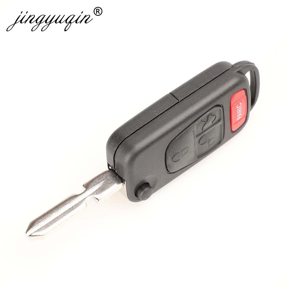 Jingyuqin Flip Folding Remote Key Shell 1/2/3/4 Button for Mercedes Benz SLK E113 A C E S W168 W124 W202 W203 Auto Car Key Case