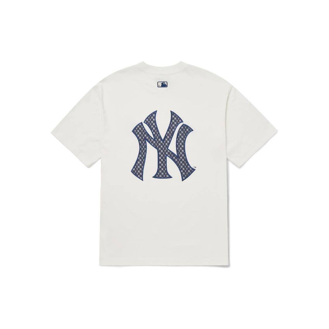 MLB T Shirt Korean Style Unisex White 3ATSM0224-50IVS XXL