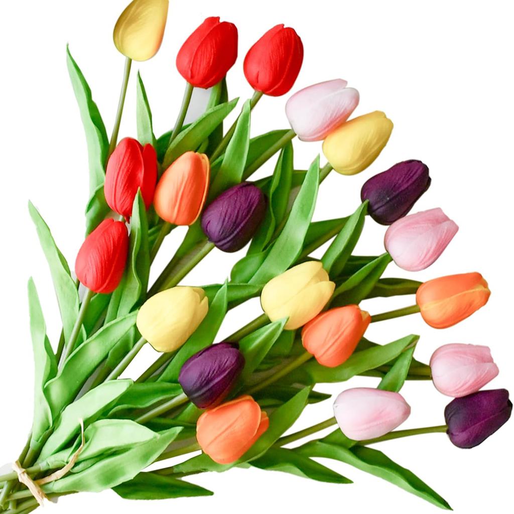 20/40 künstliche Tulpen, realistische Haptik, Scrapbooking-Vase, Heimdekoration, Hochzeit, Gartenbogen, Girlande, Festivalstrauß, DIY