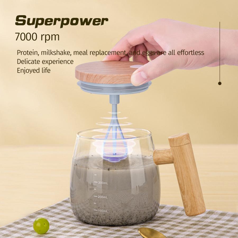 A high-temperature resistant mixing glass with a handle and storage function