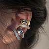 Fashion Exaggerated Irregular Wide Clip-On Simple Copper Metal Earrings Set for Women Daily Wear Vacation Exquisite Jewelry Gift