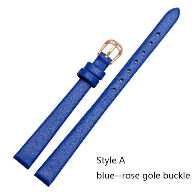 

Женский браслет для часов из натуральной кожи, модный ремешок для часов, наручные часы, мини-ремешок 6 мм, 8 мм, 10 мм, 12 мм, 14 мм, маленький размер, красный ремешок для часов 8mm