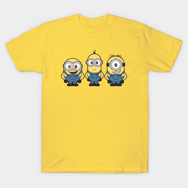 Men Black Print T-shirt Minions Kevin, Stuart And Bob No-Cut Transfer Paper Print Cotton Tshirt S жёлтый