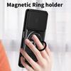 Case For Samsung Galaxy A24 Magnetic Ring Stand Push Window Case Full Lens Protection Shockproof Cover