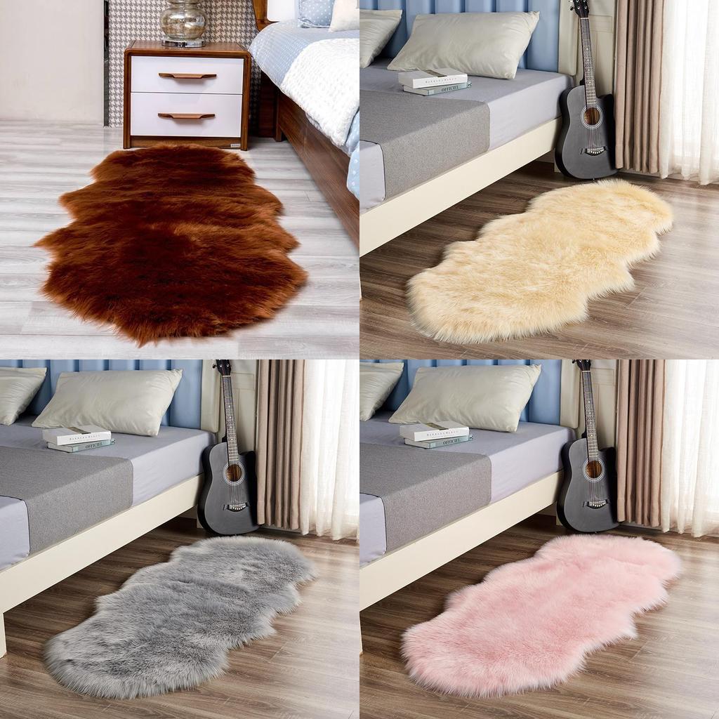 Polyester Plush Area Rug For Bedroom Living Room Non Slip Modern Home Decor