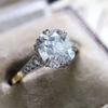 Two-color Zircon Women's Trendy Fashionable Copper Jewelry Ring