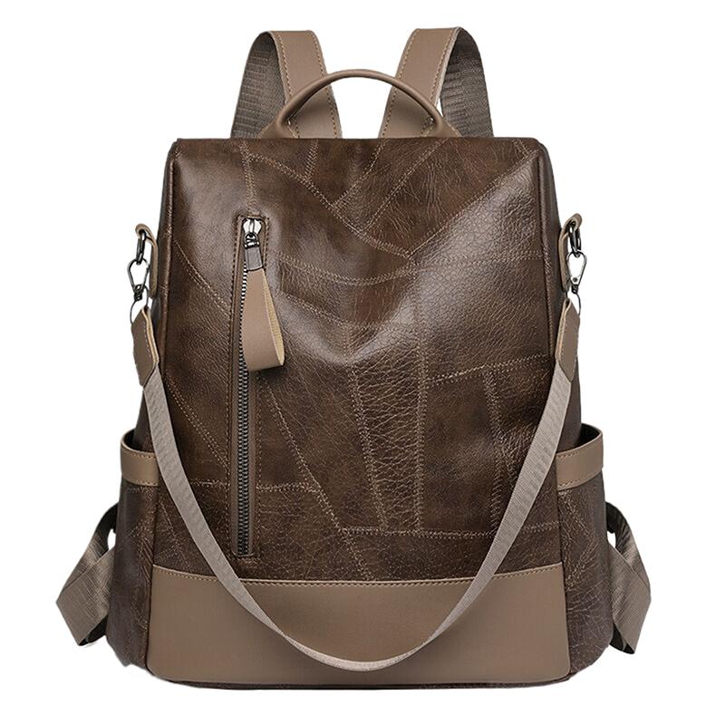 Женский рюкзак для колледжа, дизайнерский, из мягкой кожи, винтажный, дорожный, школьные сумки для девочек-подростков, на плечо кофейный