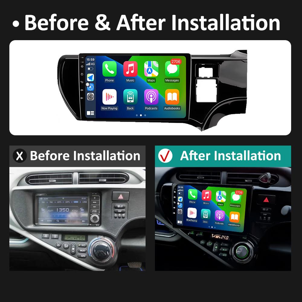 Android Auto Wireless Carplay For Toyota Aqua 2011 2012 2013 - 2017 Bluetooth Car Multimedia Video Radio Player Accessories WIFI