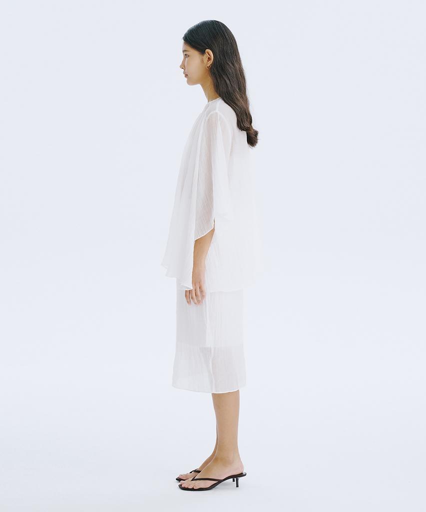 WNDERKAMMER Sheer Banding Skirt_White