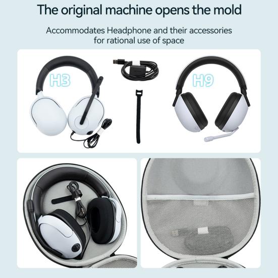 Držák na sluchátka Tlumení nárazů Proti pádu Pevný EVA Bluetooth kompatibilní Headset Cestovní přenosná taška pro Sony INZONE H3 H7 H9