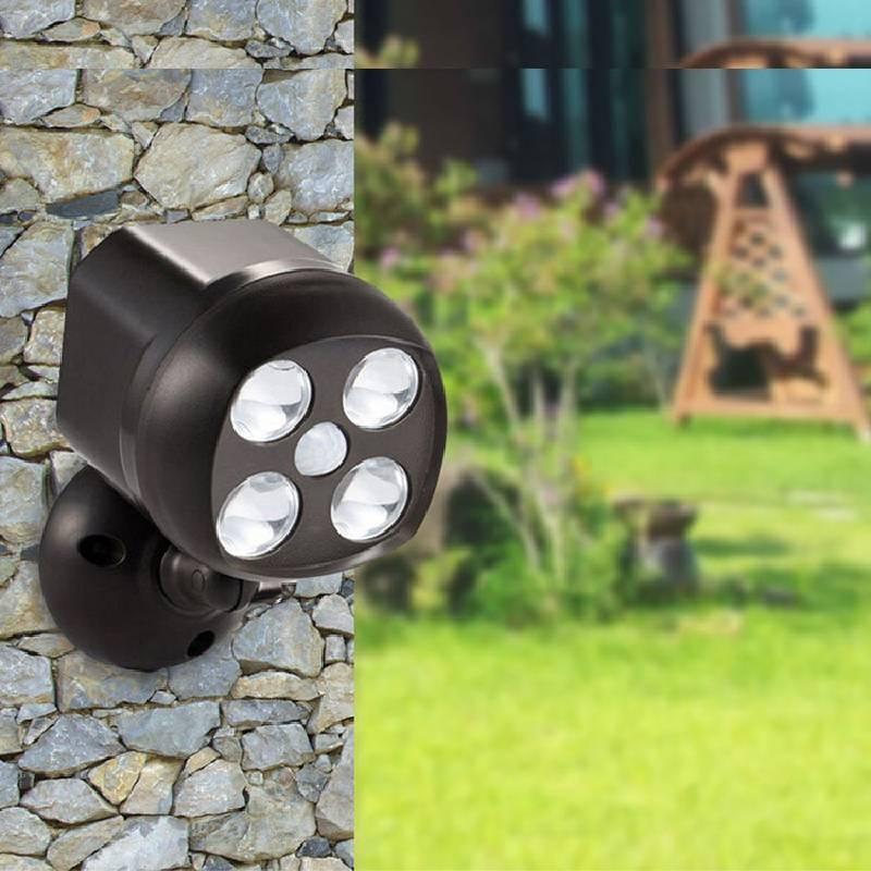 Lumen Outdoor 600 Led Security Light Powered Wireless Motion Sensor Light Black