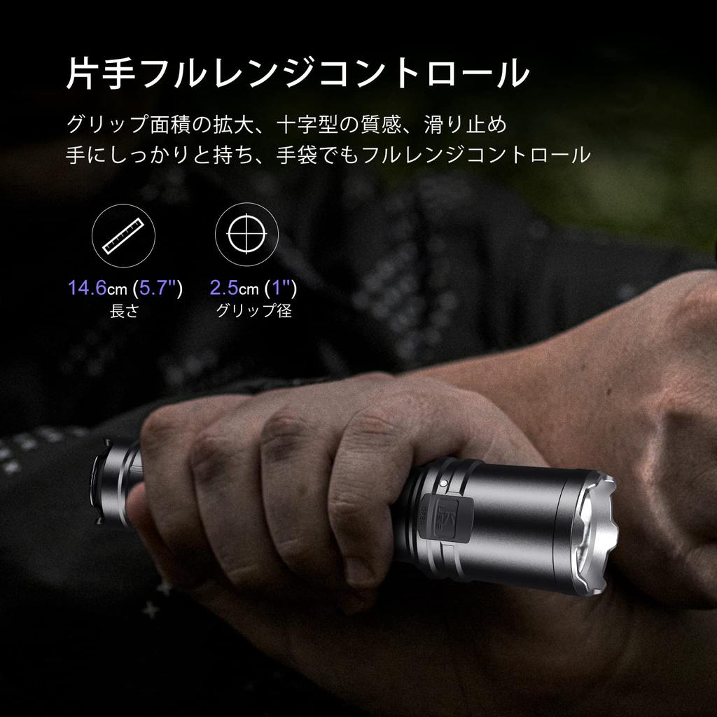 KLARUS XT11R 1300 Lumen Rechargeable Tactical Dual Tail Switch Handheld Flashlight with 3 Lighting Modes and IPX8 Waterproof USB-C Flashlight, Strobe,