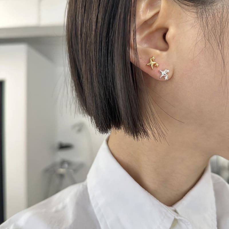 

mosxe [925silver] Sparkling earring (2color) gold