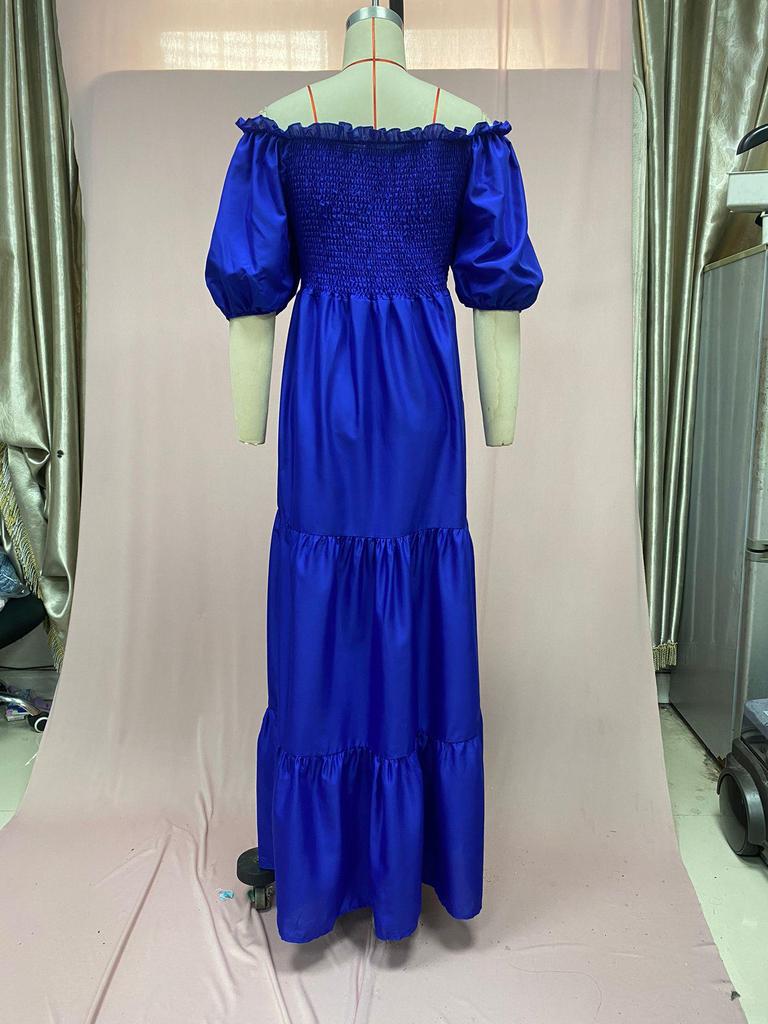 2025 Frühling/Sommer Europäisches & Amerikanisches Damen Ein-Schulter Blumen Feenkleid