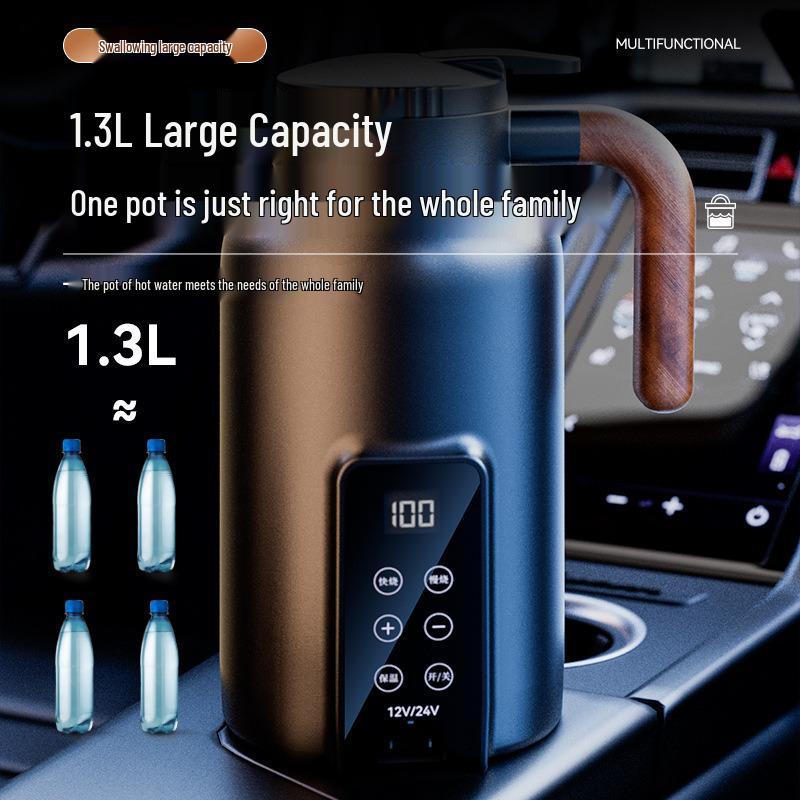 Universal Smart Car Electric Kettle - Large Capacity, Quick Boil, Insulated Cup