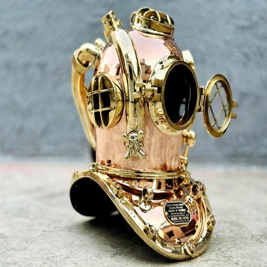 55.88 Cm Copper Brass Diving Helmet U.S Navy Mark V Scuba Divers Helmet