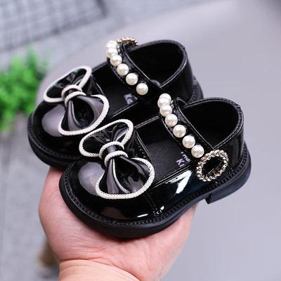 Sapatos de Princesa de Couro com Solado Macio para Meninas 2022 - Sapatos Sapo para Crianças Pequenas Primavera/Outono