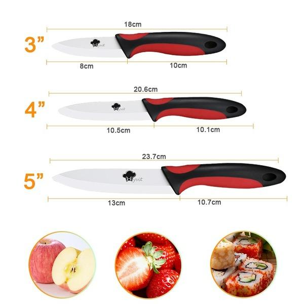 Kitchen Knife Set Ceramic Knives Paring Utility Slicing Chef 3 4 5 Inch White Zirconia Blade Fruit Vegetable Knife Tools Cutter