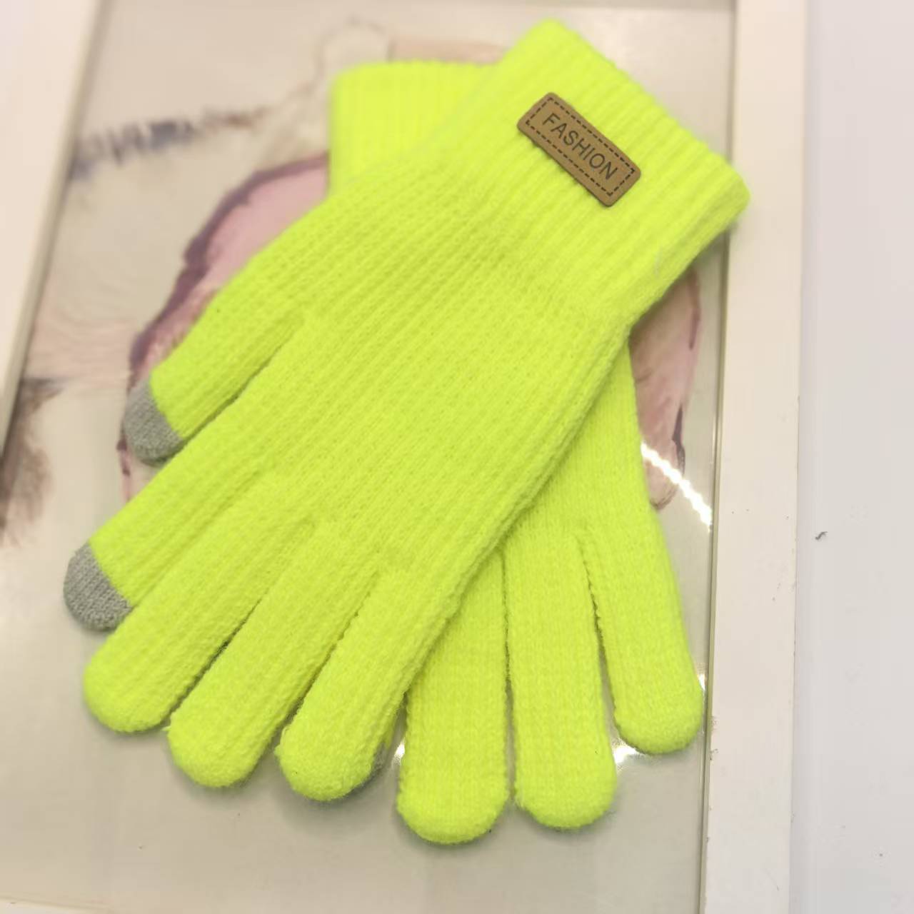 

Вязаные перчатки шерстяные женские зимние утолщенные и флисовые цвета моранди, конфетные цвета, перчатки майяр