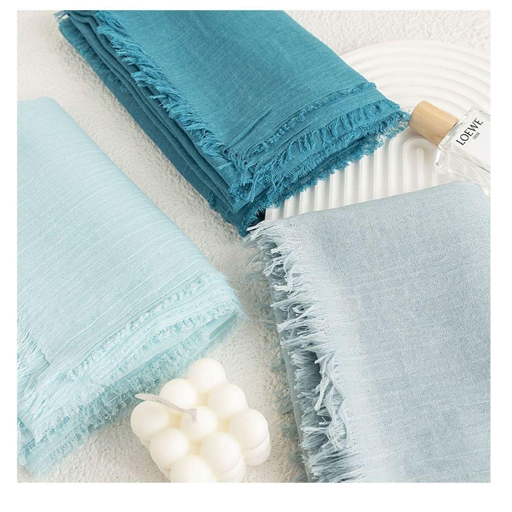 Solid Color Beach Silk Shawl Cotton Linen Bikini Cover-ups Breathable Boho Style  Female