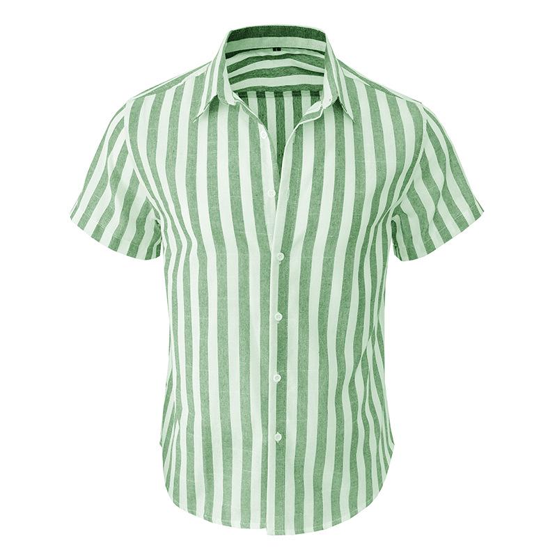 Men's Casual Striped Hawaiian Shirt - Short-Sleeved Summer Fashion
