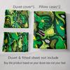 Green Dinosaur Illustrations. Bedding Duvet Cover Sets Duvet Covers Pillowcases Gifts (1 * Duvet Cover 2 * Pillowcases, Without Duvet Insert)
