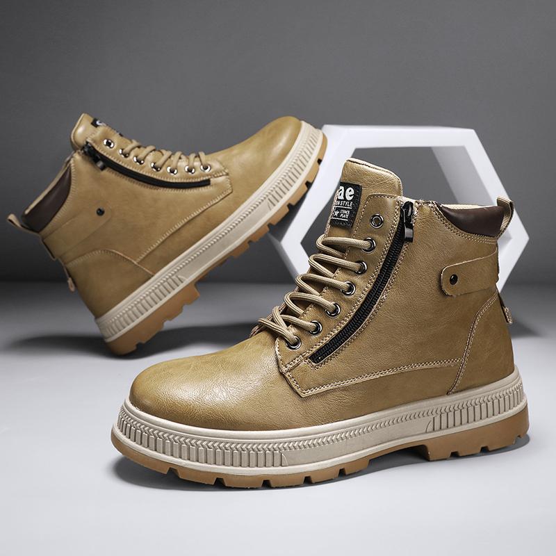 WinterBoots Men Casual High Top Shoes Sneakers Motorcycle Roman Ankle Boots Men British Style Outdoor Sneakers Punk Botas Hombre